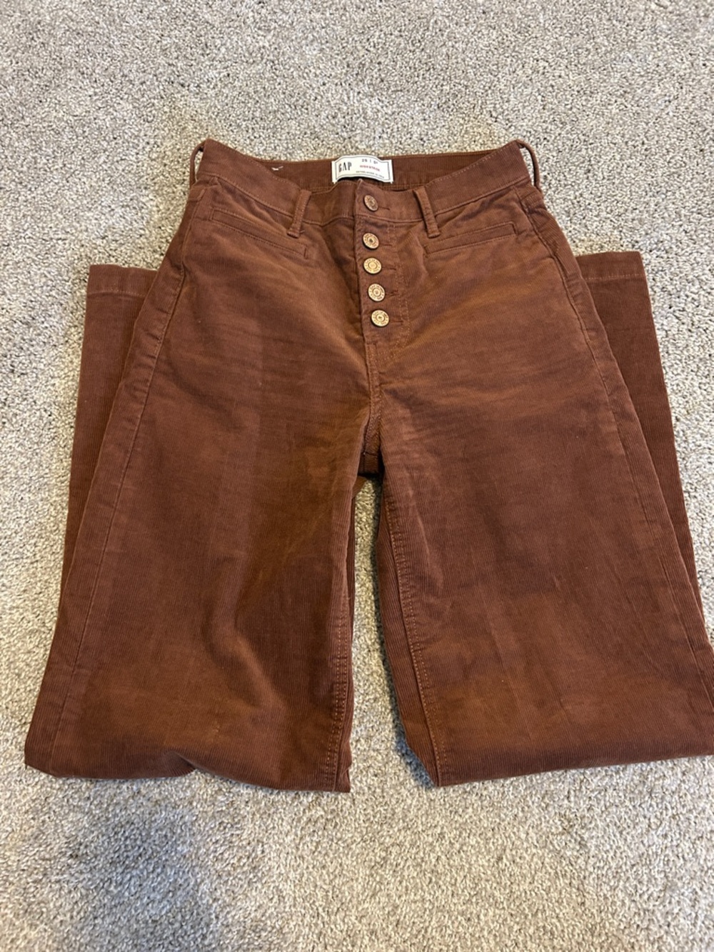GAP Rust Brown Corduroy Button-Fly Trousers